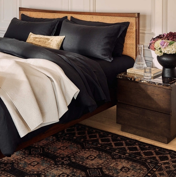 ❤️B2G1 FREE Exclusive EUROPEAN FLAX™Certified Linen Black Full/Queen Duvet Cover - Picture 4 of 11